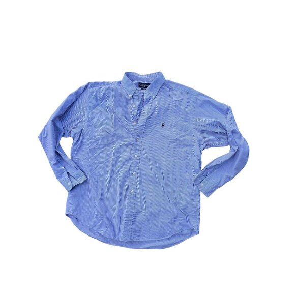 Ralph Lauren Mens XL Blake Blue Pinstripe Button-Down Shirt 100% Cotton - Picture 1 of 5
